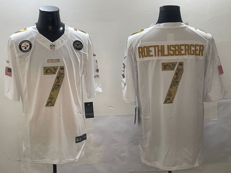 Men Pittsburgh Steelers #7 Roethlisberger White admiral 2024 Nike Limited NFL Jersey style 1->houston texans->NFL Jersey